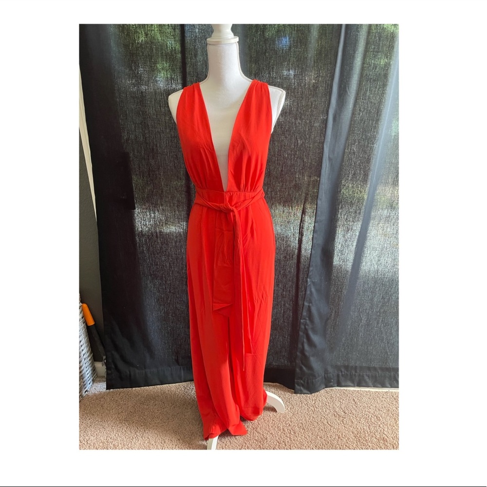 V cut jumpsuit